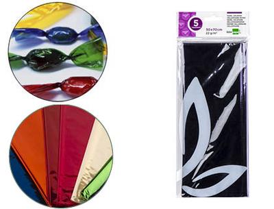 PAPEL CELOFANE 50X70 22G/M2 PACK C/5 FOLHAS VIOLETA QC75023/CL13