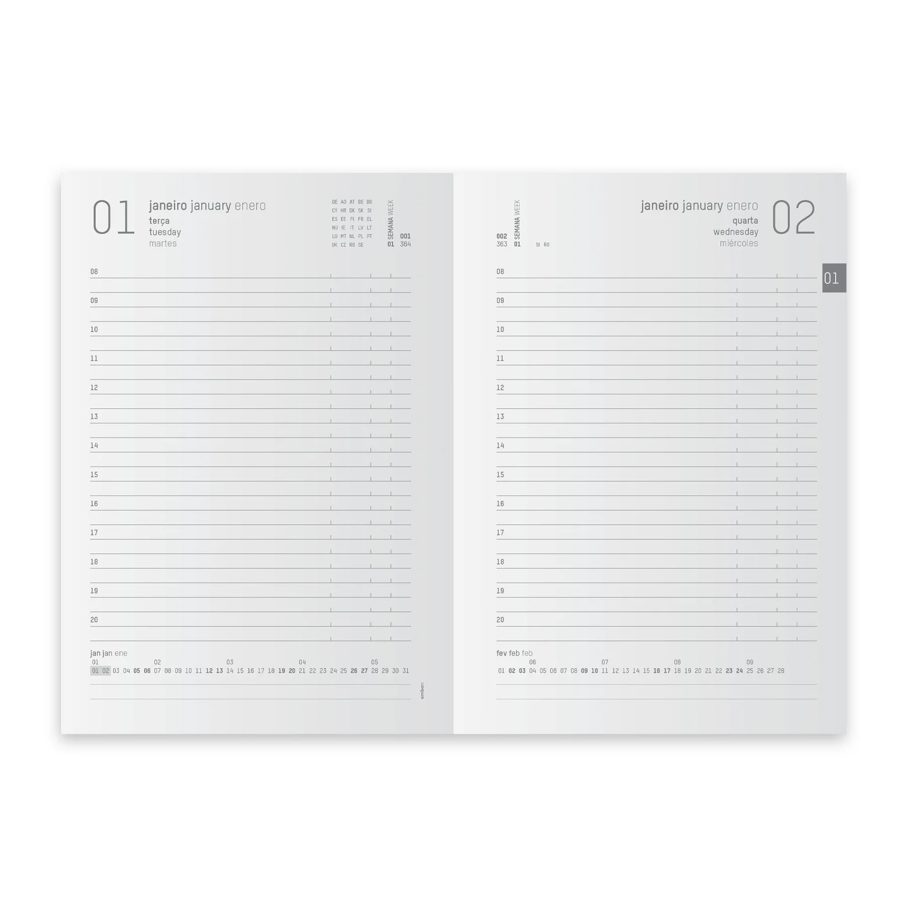 AGENDA SECRETÁRIA 2026 AMBAR FORUM 1DIA 147X210 CORES SORTIDAS 4