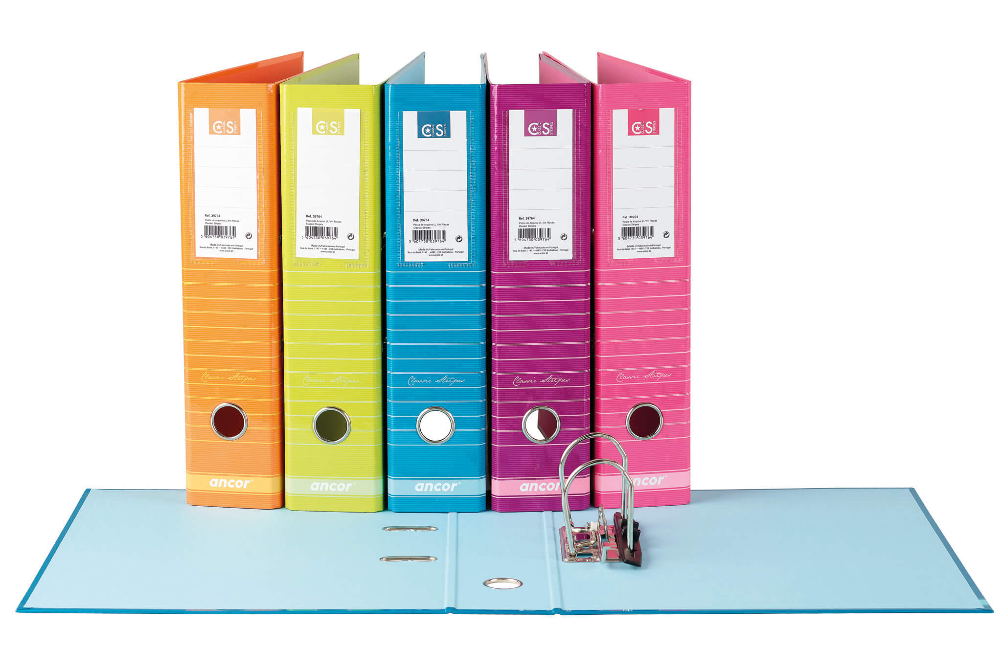 PASTA ARQUIVO ANCOR A4 L80 RISCAS VERDE FLUOR