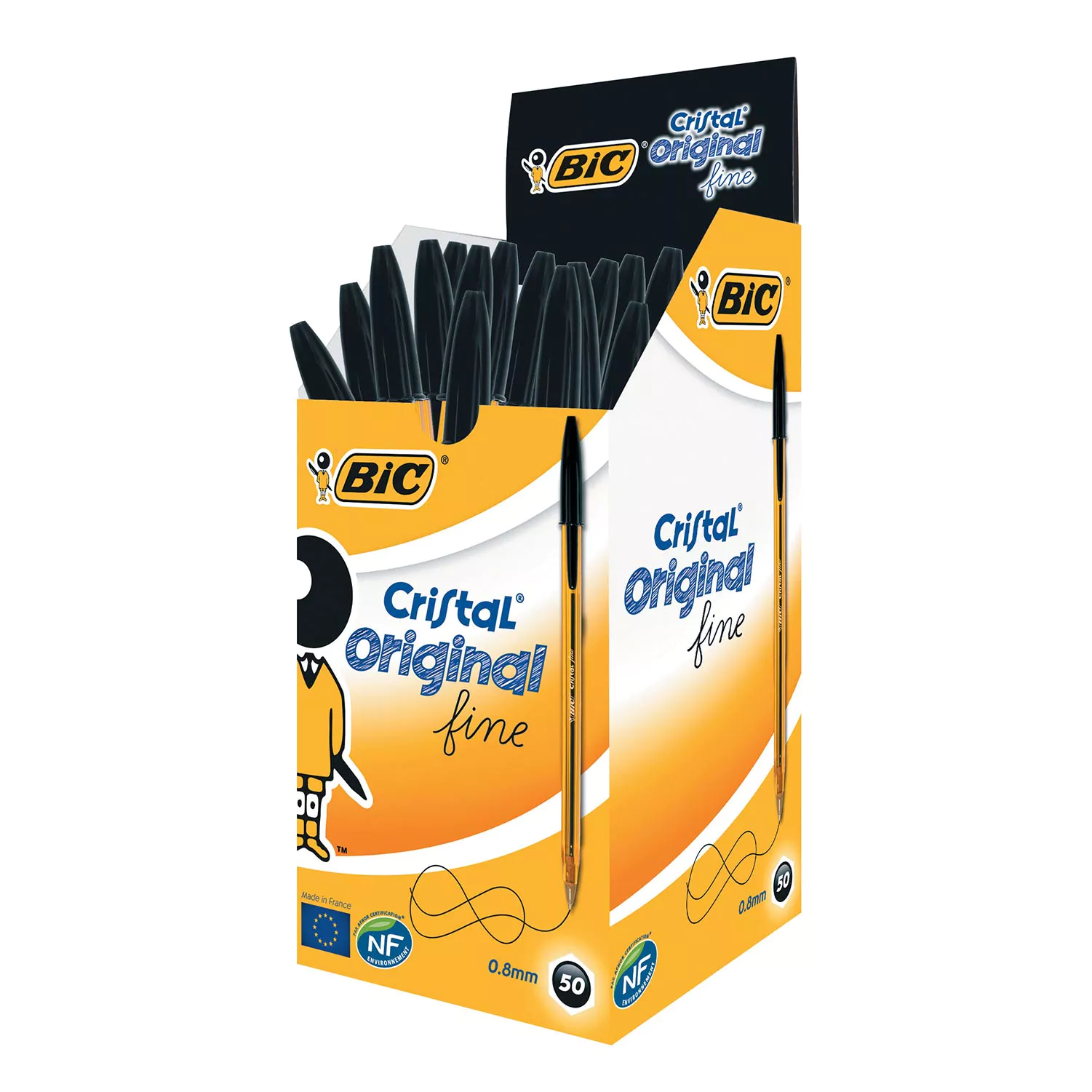 ESFEROGRÁFICA BIC FINA CRISTAL LARANJA PRETA 872731 2