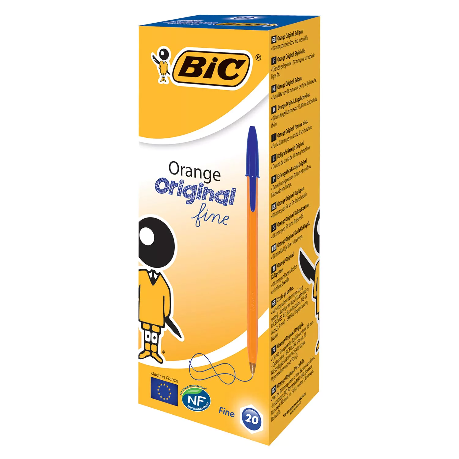 ESFEROGRÁFICA BIC FINA LARANJA AZUL 1199110111 2