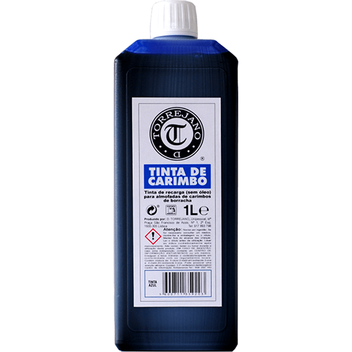 TINTA CARIMBO BORRACHA 1 LITRO AZUL