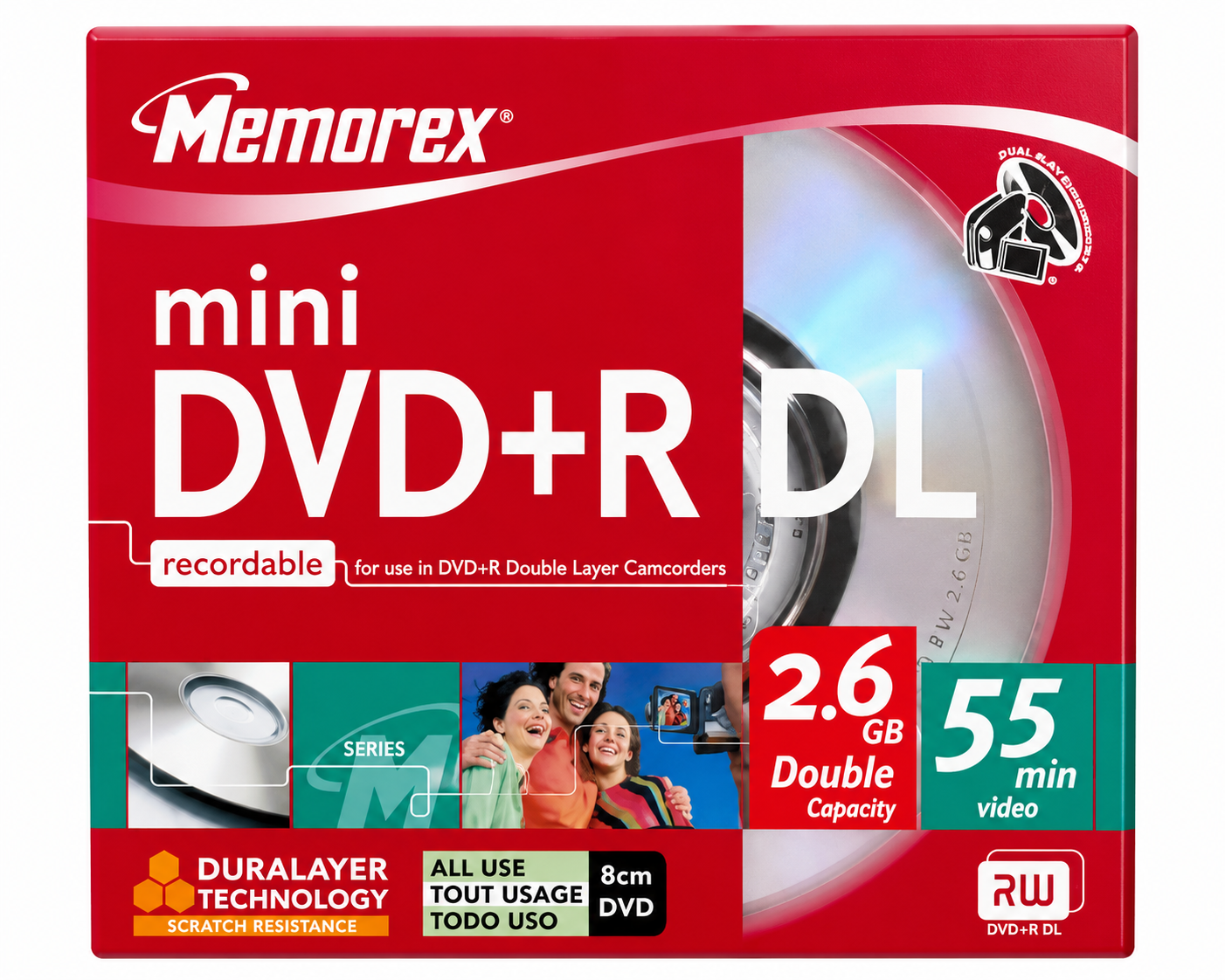 PACK C/05 MINI DVD+R SINGLE-SIDED MEMOREX 21´ 8CM 2.6GB 55´ CX*5 862122-05C