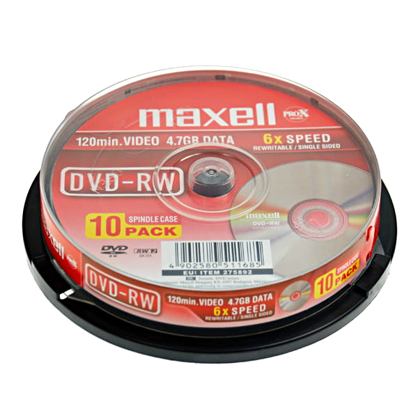 DVD-RW 4.7GB 6X MAXELL SPINDLE*10 MXDRW610- 275892