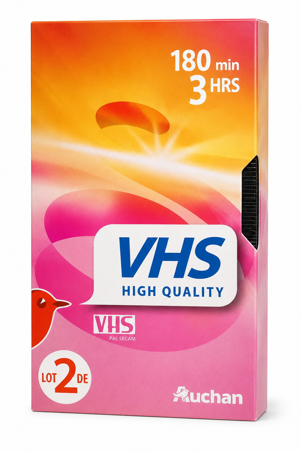 CASSETE VHS 180´ 3 HORAS PACK C/2 UNIDADES