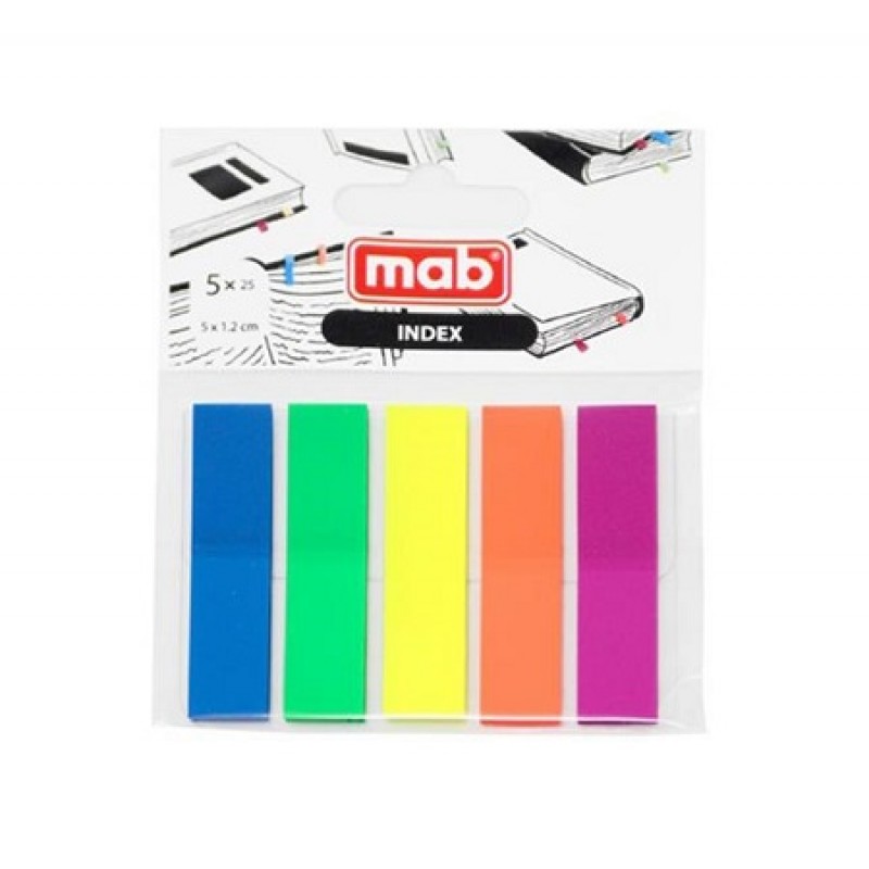 INDICE INDEX 20X50MM 4X20FOLHAS CORES FLUORESCENTE AC1131