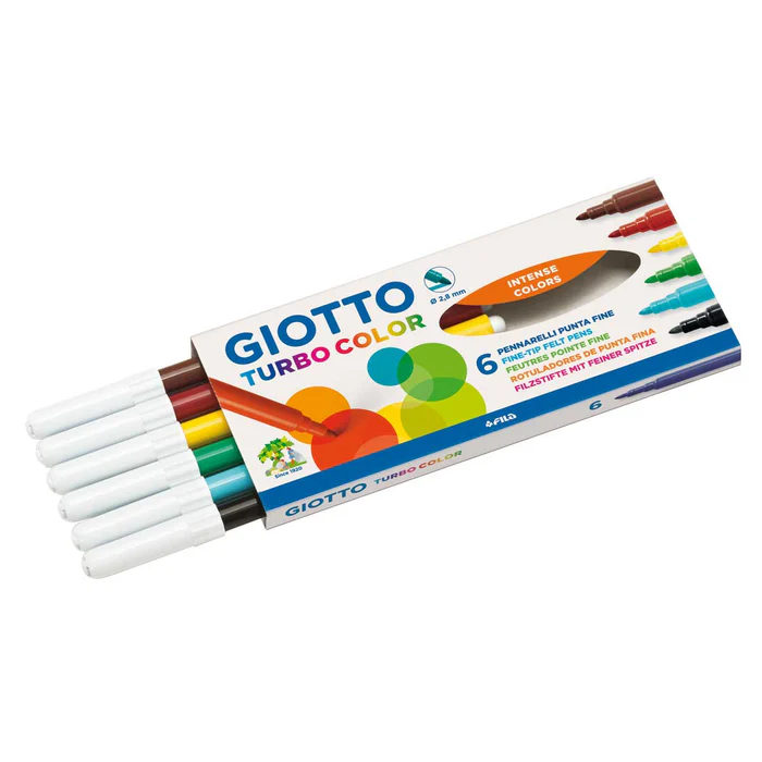 MARCADOR FELTRO GIOTTO CAIXA C/06 CORES 415000 1