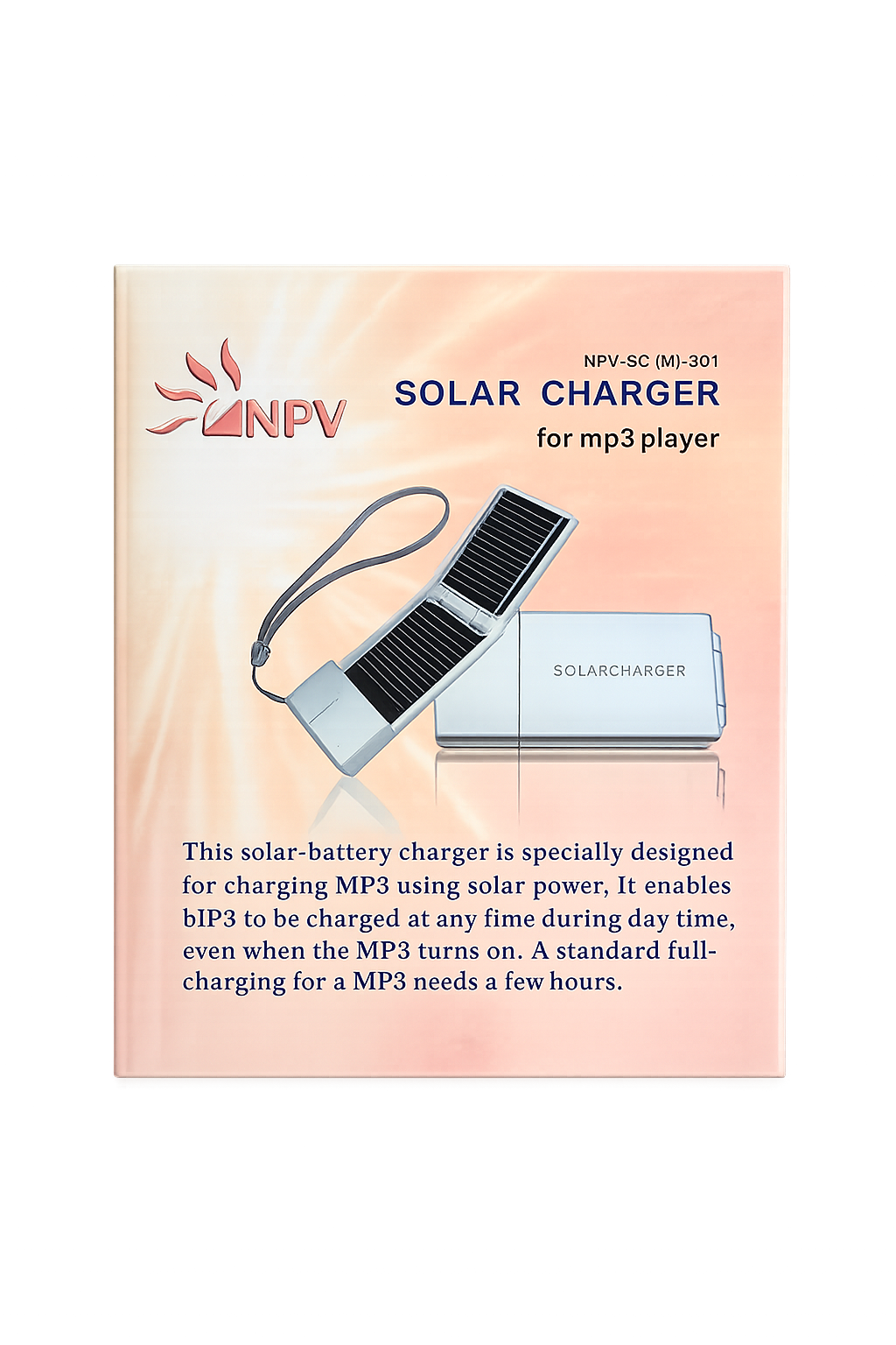 CARREGADOR SOLAR P/MP3