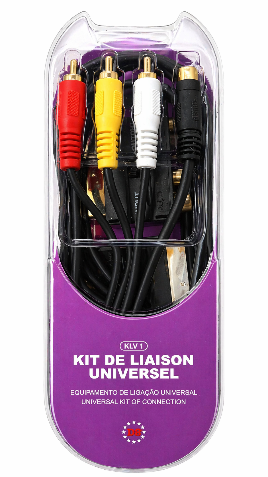 CABO AUDIO/VIDEO/TV UNIVERSAL 3RCA+S-VHS+2 ADAPTADORES IN-OUT D2 KLV-1 52190