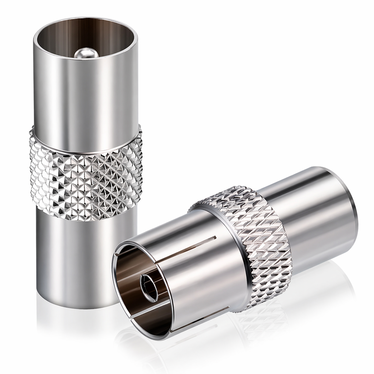 ADAPTADOR TV COAXIAL ENTRADA FÊMEA Ø9.5 SECAM/SAÍDA Ø9.52 PAL D2 RS/P