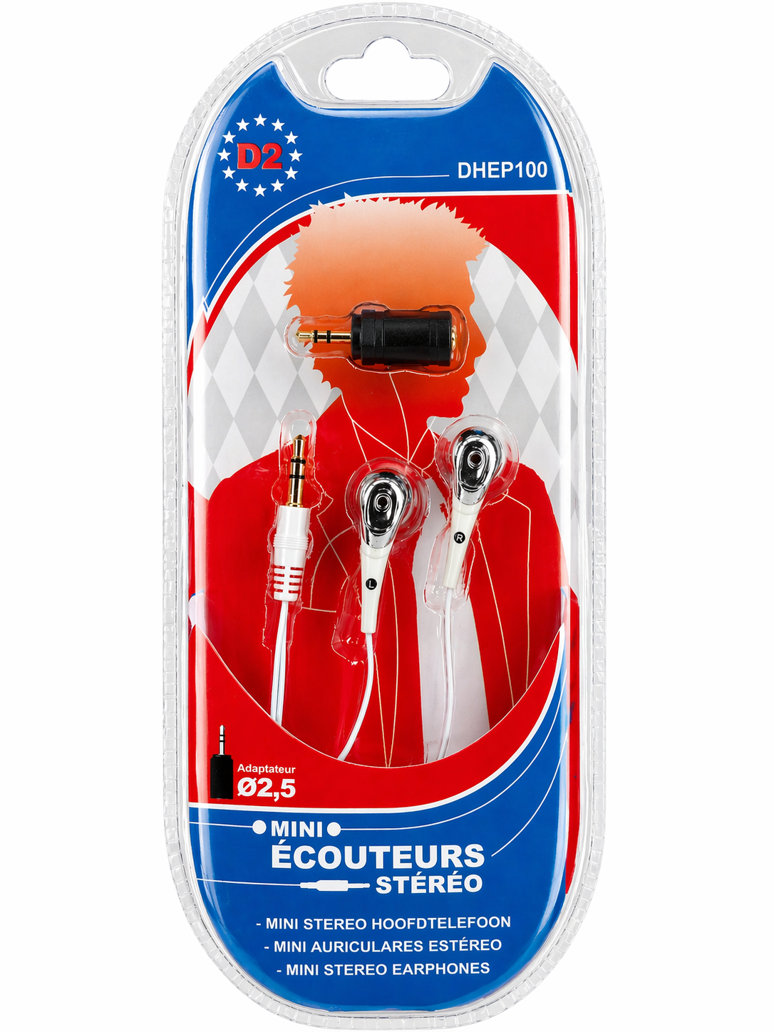 AURICULAR STÉREO JACK OURO Ø3.5/Ø2.5 60mW/115dB/32? D2 DHEP702