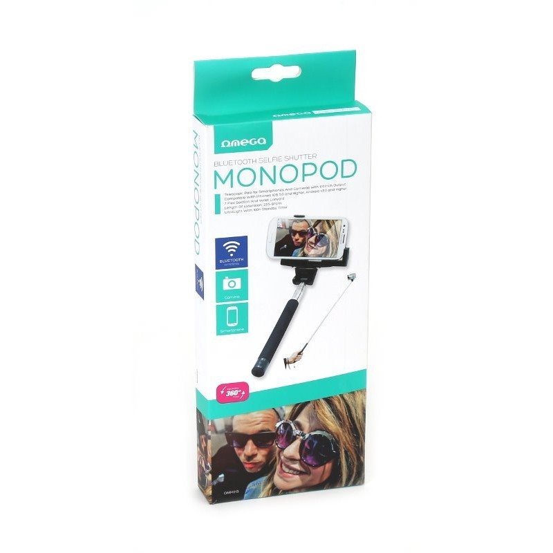 EXTENSOR TELESCÓPICO BLUETOOTH SELFIE P/CÂMARA FOTO/SMARTPHONE 360º OMMPB 42619 1