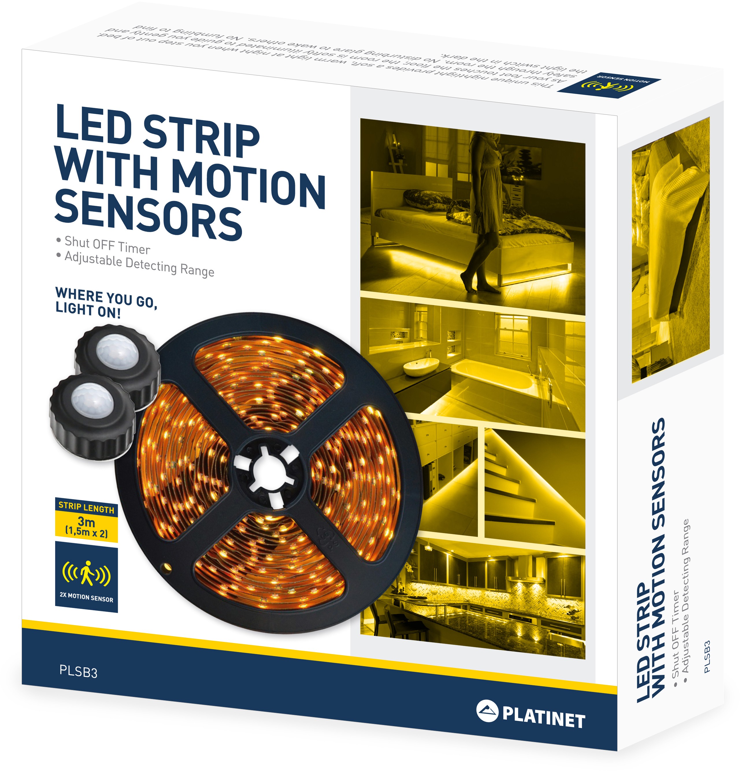 LAMPADA BED LED STRIP COM 2 SENSORES DE MOVIMENTO 2X1