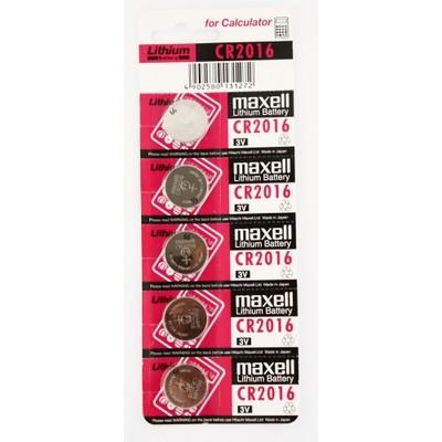 PILHA CR2016 LÍTIO 3V - PACK C/5PILHAS MAXELL MXBCR2016