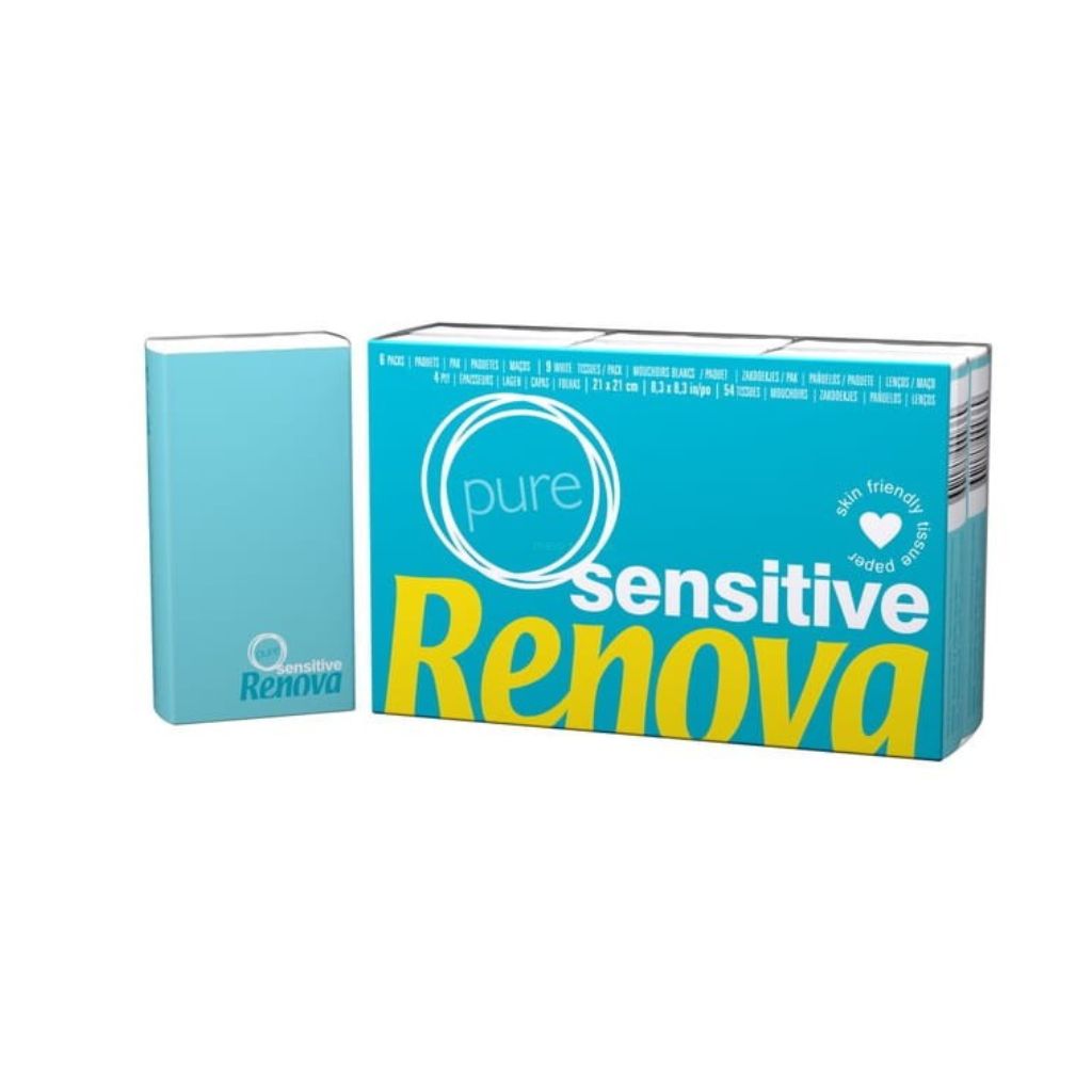 LENÇOS PAPEL BRANCO SEM CHEIRO PACK C/6 RENOVA SENSITIVE