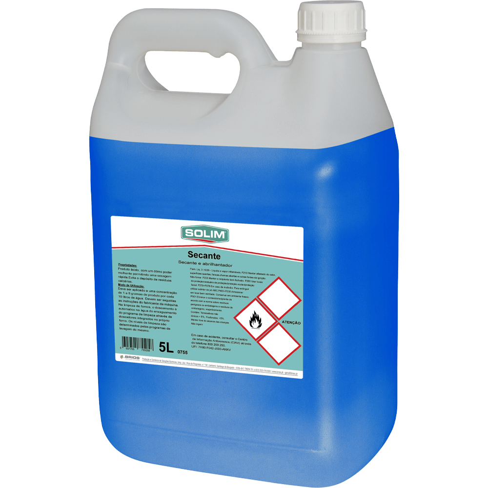SECANTE E ABRILHANTADOR PARA MÁQUINA DE LAVAR LOIÇA 5L