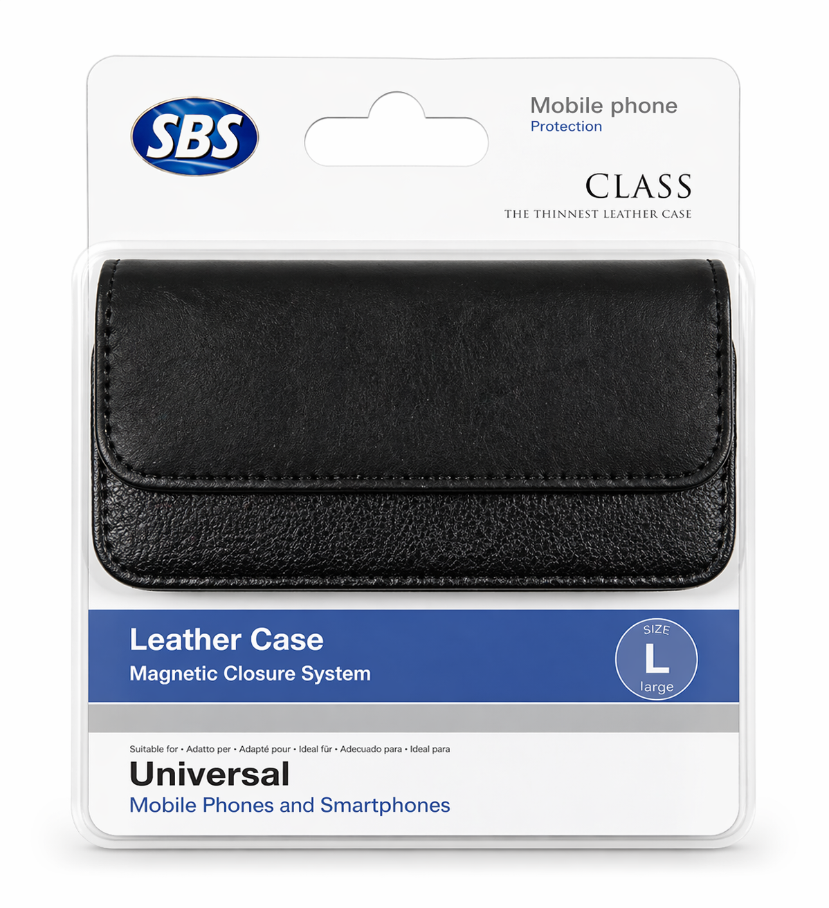 BOLSA PARA TELEMÓVEL/SMARTPHONE EM PELE C/GRAMPO+FECHO MAGNÉTICO SBS TEOPUH1OL