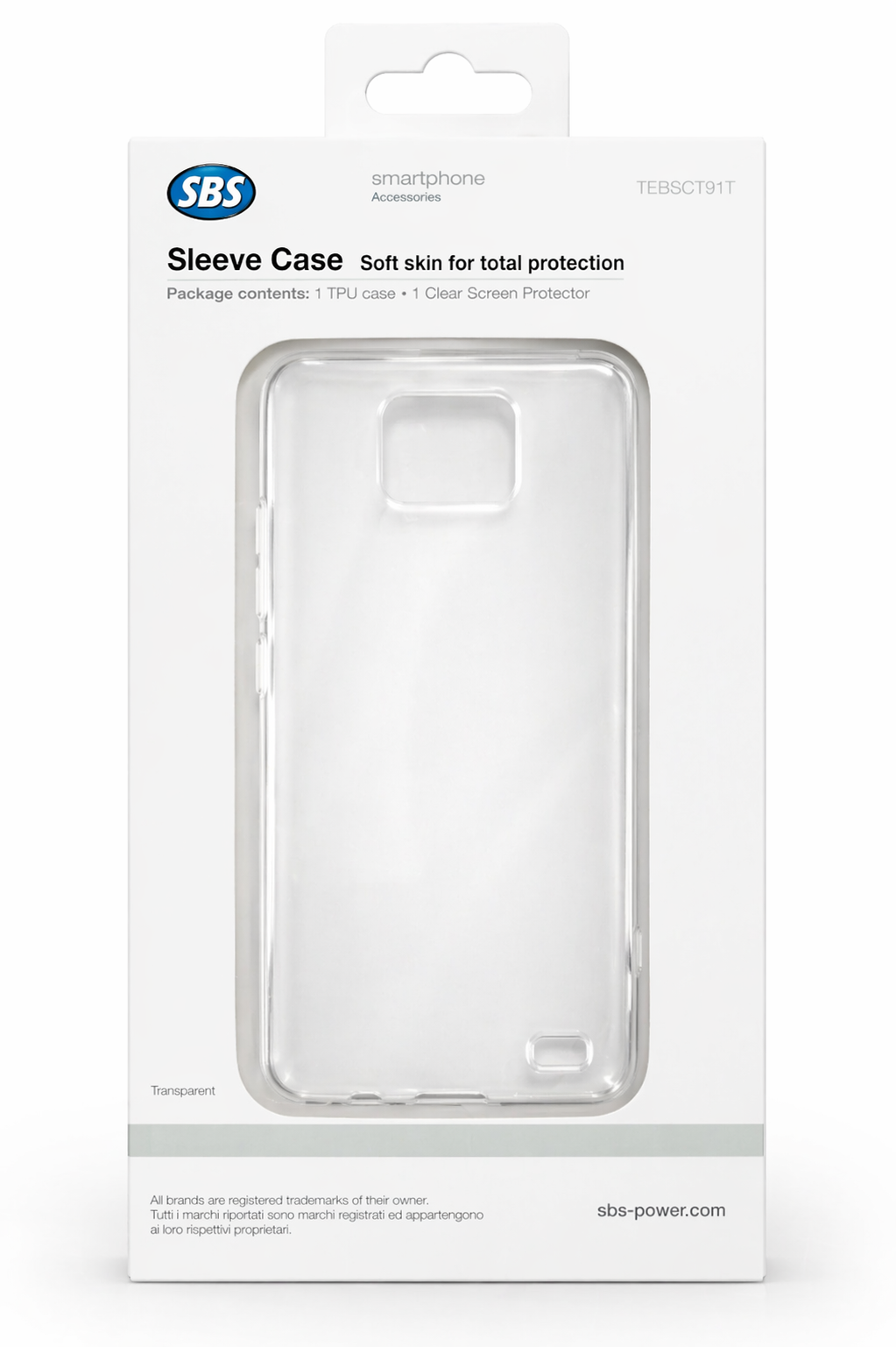 BOLSA PARA TELEMÓVEL/SMARTPHONE SAMSUNG GALAXY SII i9100 TRANSPARENTE SBS TE8SCT