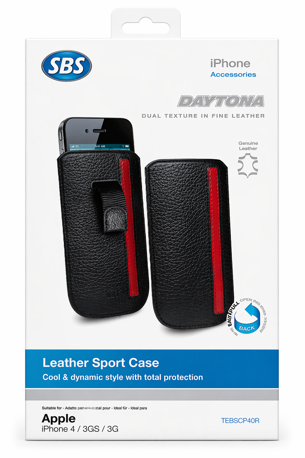 BOLSA PARA TELEMÓVEL/SMARTPHONE PELE APPLE iPHONE 4/3GS/3G SBS DAYTONA TE8SCP4OR