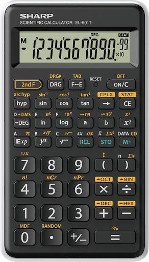 CALCULADORA 08DIGITOS CIENTÍFICA 142 FUNÇÕES SHARP EL-501T-WH