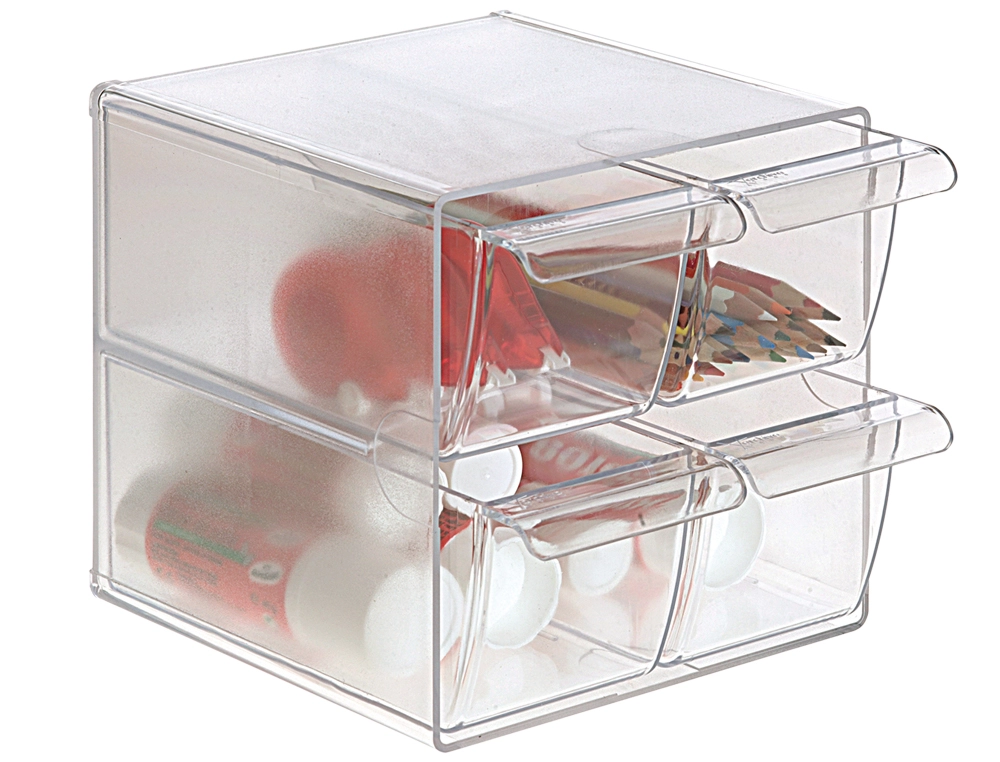 CUBO DE ARQUIVO ARCHIVO 2000 C/4 GAVETAS EM PP TRANSPARENTE 190X152X152MM
