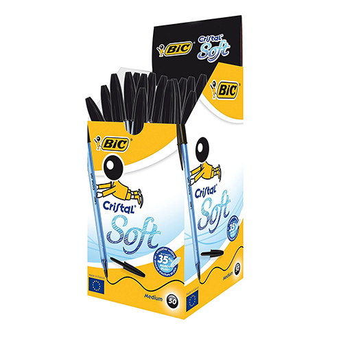 ESFEROGRÁFICA BIC MÉDIA CRISTAL SOFT PRETA 33991 1
