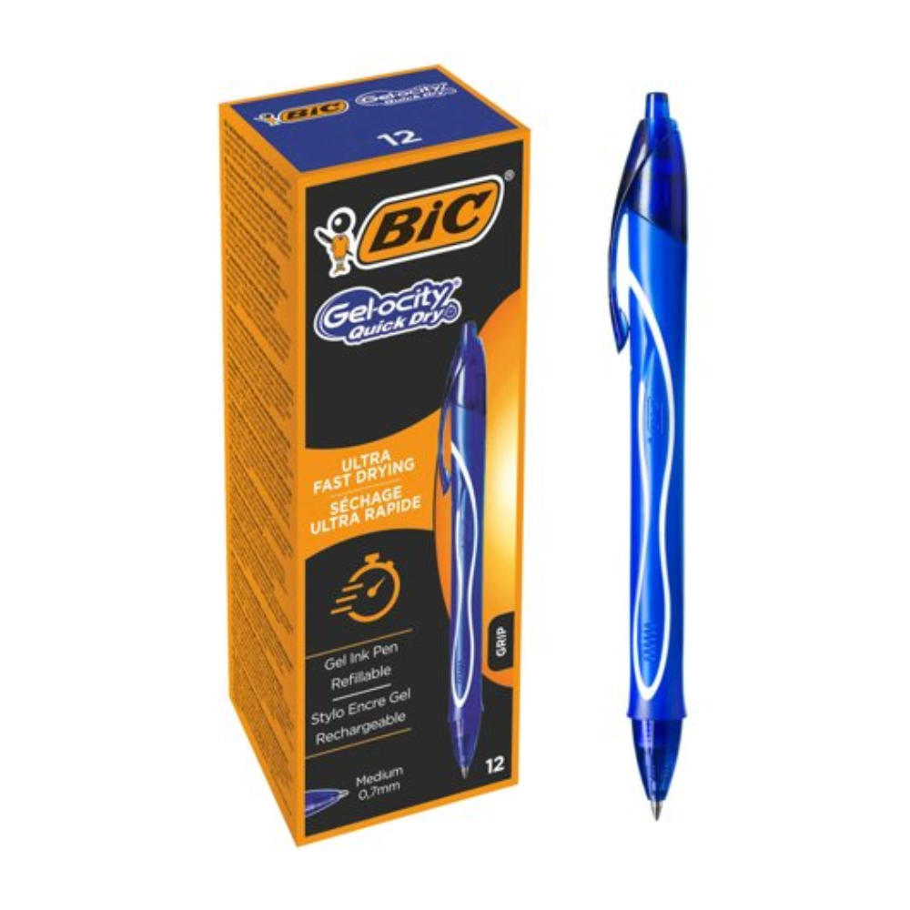 ESFEROGRÁFICA BIC INTENSITY QUICK DRY GEL GRIP 07MM AZUL 0