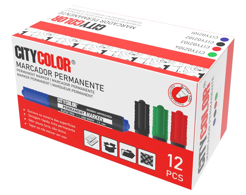 MARCADOR TINTA PERMANENTE CITYCOLOR VERDE CITY02104 1