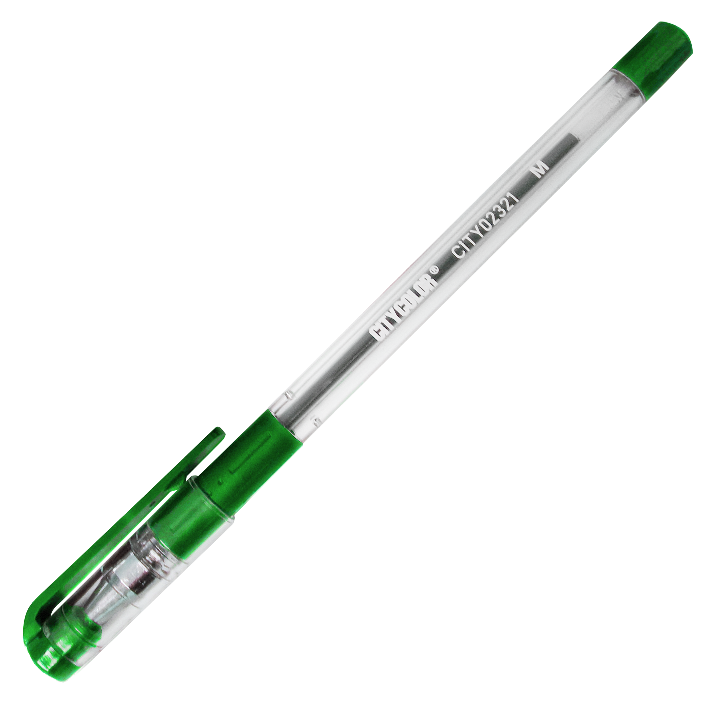 ESFEROGRÁFICA CITYCOLOR MÉDIA CRISTAL PONTA METAL GRIP VERDE CITY02322