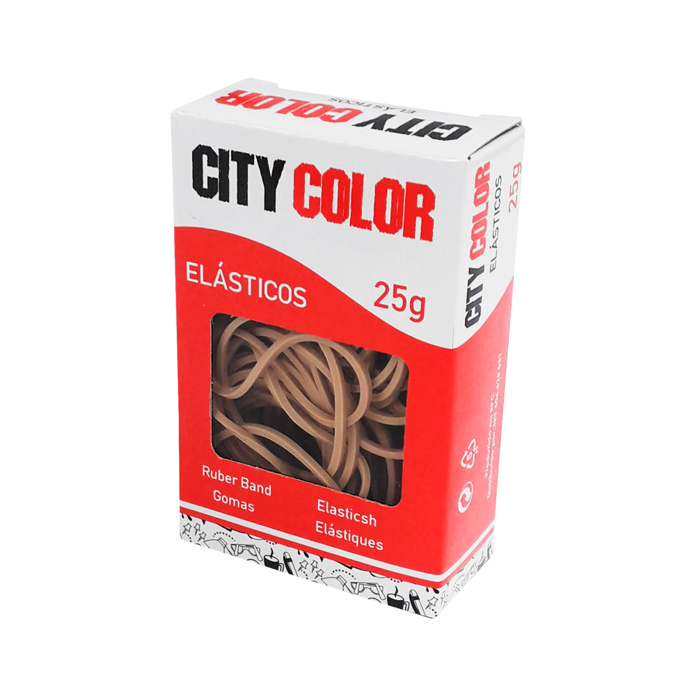 ELÁSTICOS CITYCOLOR CAIXA C/25GR TAMANHOS SORTIDOS