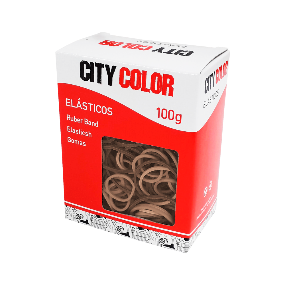 ELÁSTICOS CITYCOLOR CAIXA C/100GR - TAMANHOS SORTIDOS