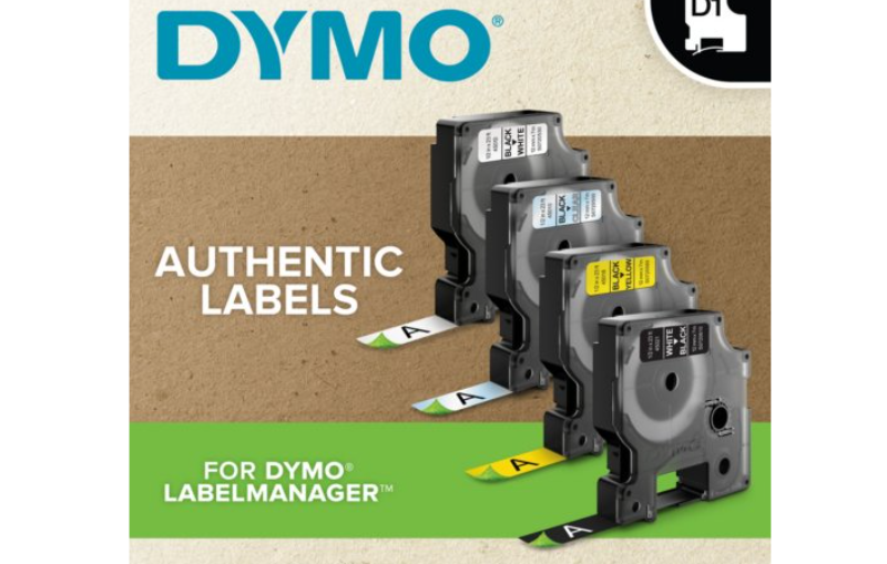FITA DYMO 45010 D1 12MMX7M PRETA>TRANSPARENTE S0720500 2