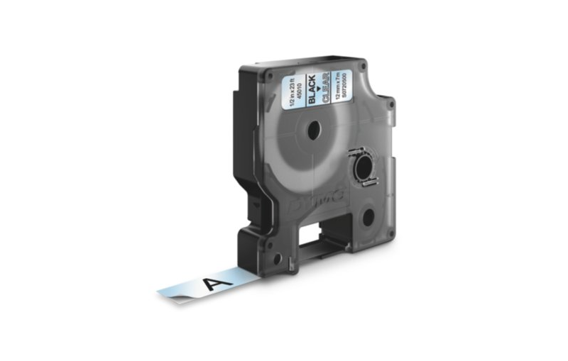 FITA DYMO 45010 D1 12MMX7M PRETA>TRANSPARENTE S0720500 6