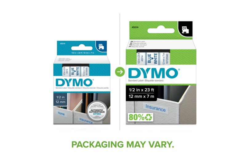 FITA DYMO 45014 D1 12MMX7M AZUL>BRANCA S0720540 1