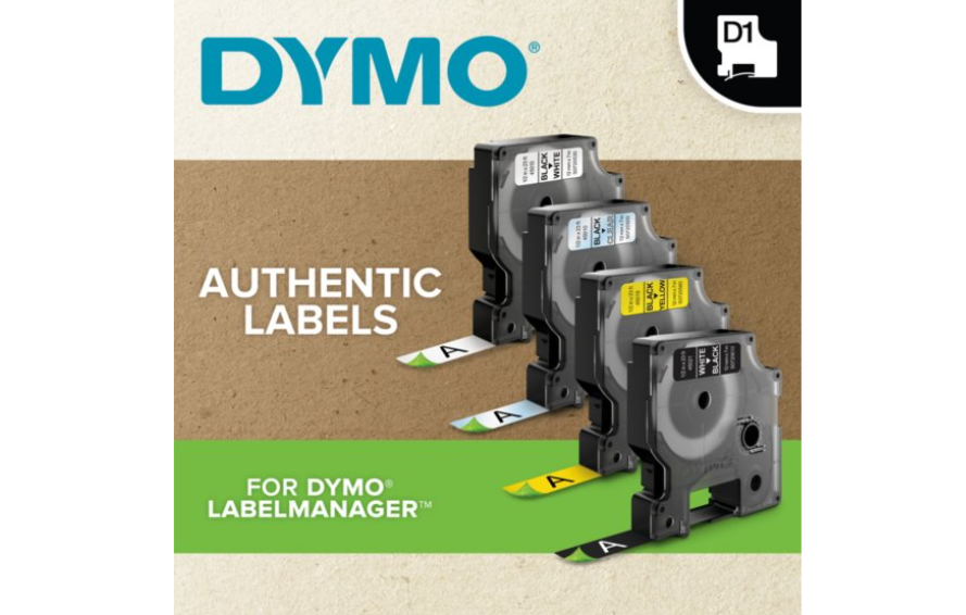 FITA DYMO 45018 D1 12MMX7M PRETA>AMARELA S0720580 2