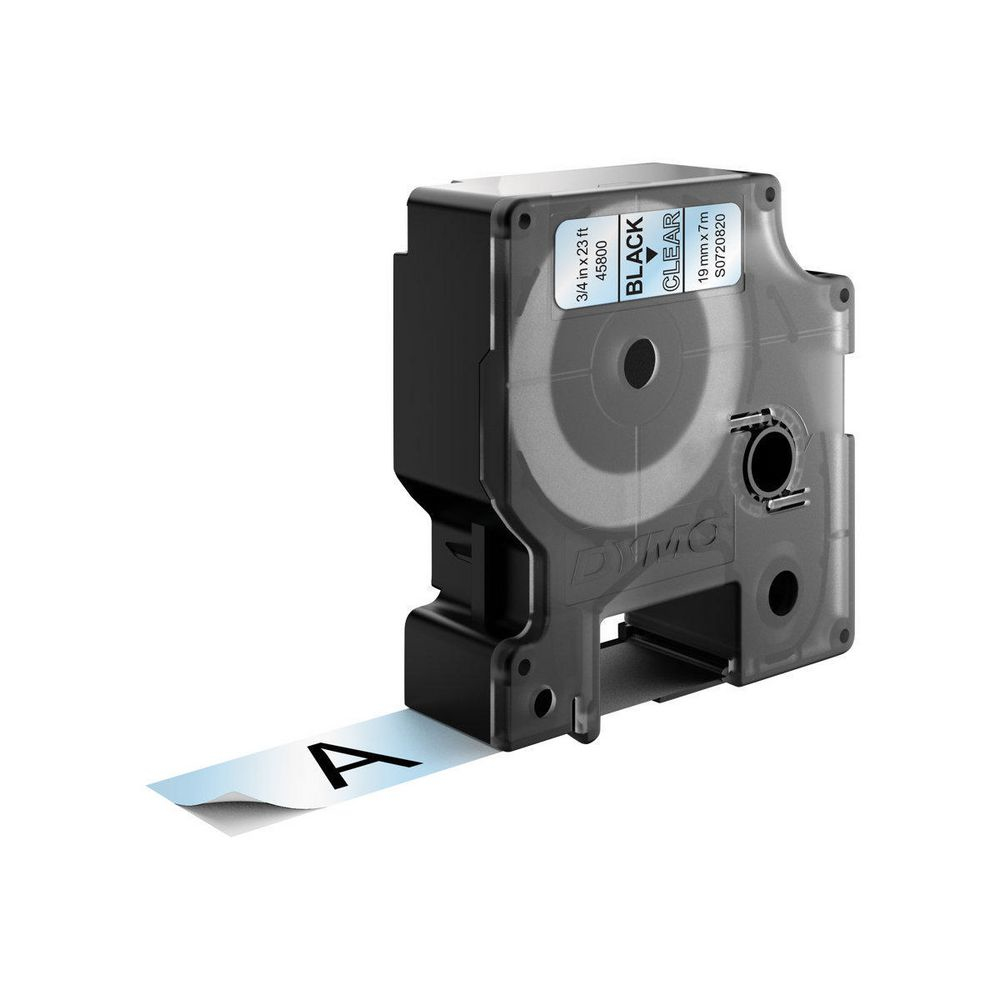 FITA DYMO 45210 D1 19MMX7M PRETO>TRANSPARENTE S0720820 1