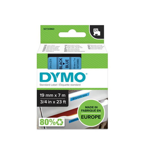 FITA DYMO 45806 D1 19MMX7M PRETO>AZUL S0720860 0