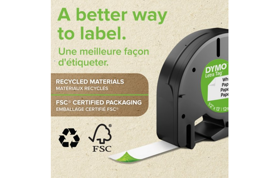 FITA DYMO 91202 TAG PLÁSTICA 12MMX4MT PRETA>AMARELA S0721620 1