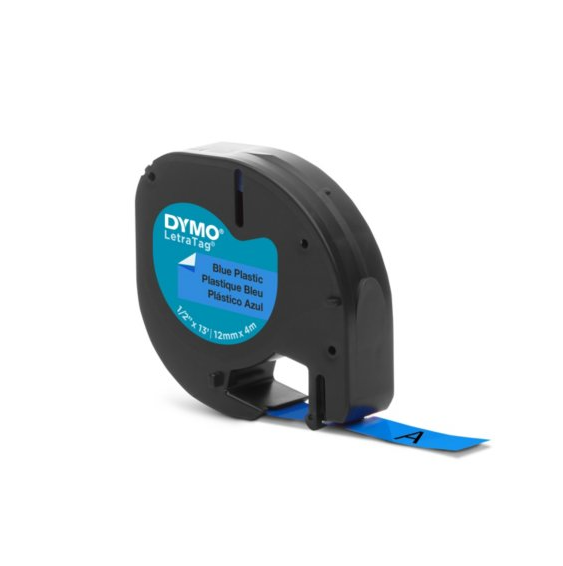 FITA DYMO 91205 TAG PLÁSTICA 12MMX4MT PRETA>AZUL S0721650 1