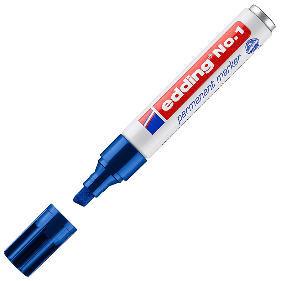 MARCADOR EDDING Nº 1 TINTA PERMANENTE AZUL
