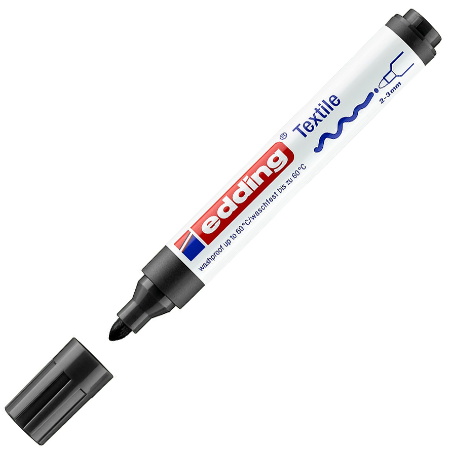 MARCADOR EDDING 4500 TÊXTIL & T-SHIRT PRETO 01 1