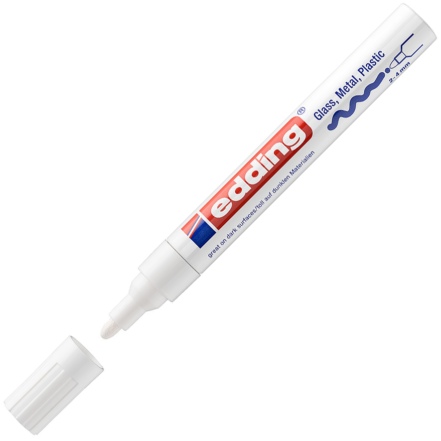 MARCADOR EDDING 750 PAIT MARKER PERMANENTE OPACO BRANCO 049 1