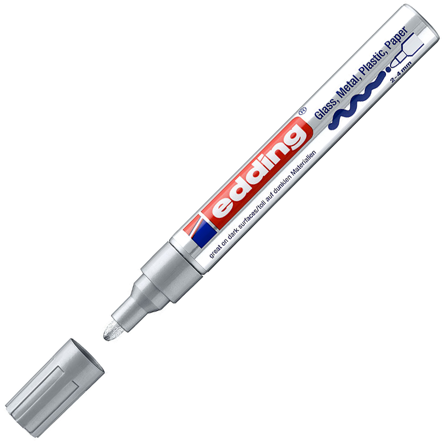 MARCADOR EDDING 750 PAIT MARKER PERMANENTE OPACO PRATA 054