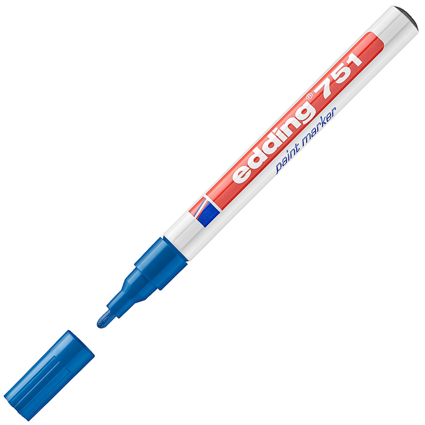 MARCADOR EDDING 751 PAIT MARKER PERMANENTE OPACO AZUL 03
