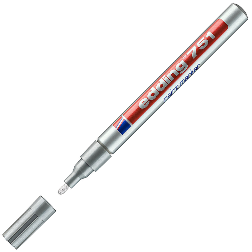 MARCADOR EDDING 751 PAIT MARKER PERMANENTE OPACO PRATEADO 54
