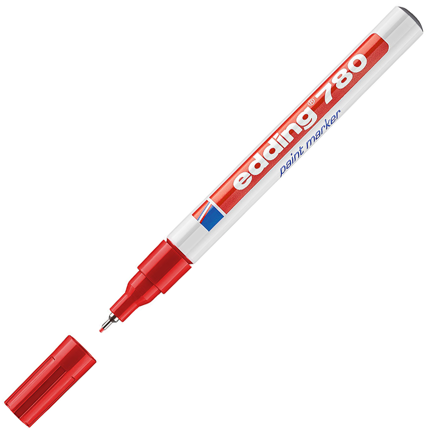 MARCADOR EDDING 780 PAIT MARKER VERMELHO 02 1