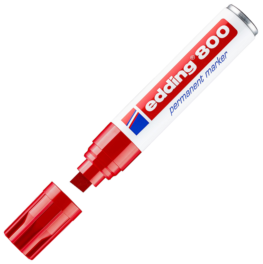 MARCADOR EDDING 800 TINTA PERMANENTE VERMELHO