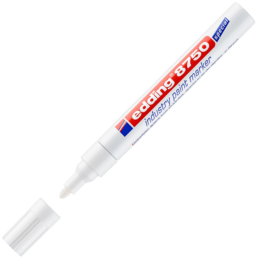 MARCADOR EDDING 8750 TINTA PERMANENTE INDUSTRY PAINTER MARKER 2-4MM BRANCO 49