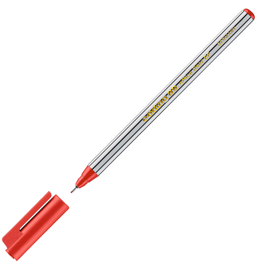 MARCADOR EDDING 89 TINTA PERMANENTE ULTRAFINE VERMELHO
