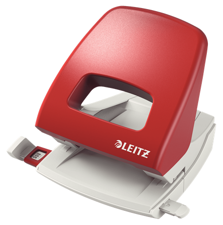 FURADOR 2FUROS 1.6MM 16FOLHAS METAL LEITZ 5038 VERMELHO